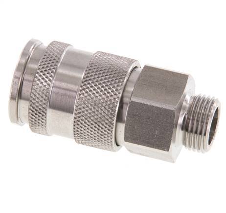Stainless steel DN 10 Air Coupling Socket G 3/8 inch Male Double Shut-Off
