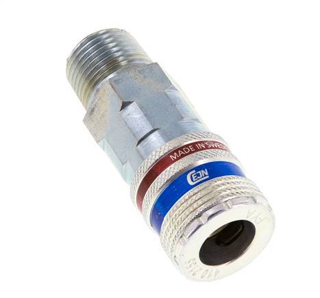 Steel/brass DN 10.4 Safety Air Coupling Socket R 1/2 inch Male