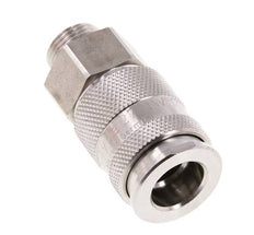 Stainless Steel 316L DN 10 Air Coupling Socket G 3/8 inch Male Double Shut-Off