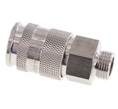 Stainless Steel 316L DN 10 Air Coupling Socket G 3/8 inch Male Double Shut-Off