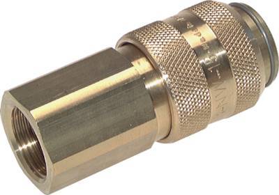 Brass DN 15 Air Coupling Socket G 3/4 inch Female Double Shut-Off