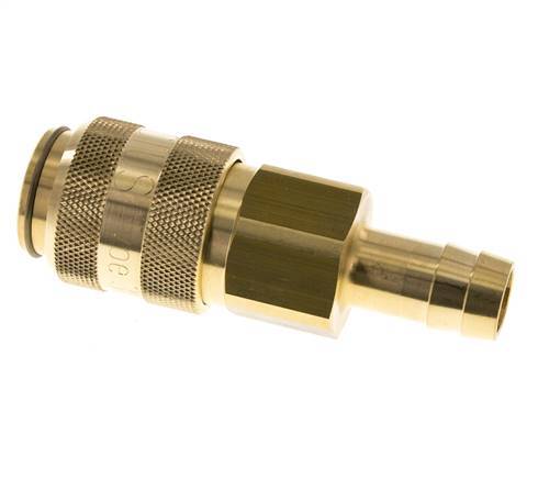 Brass DN 15 Air Coupling Socket 19 mm Hose Pillar Double Shut-Off