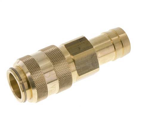 Brass DN 15 Air Coupling Socket 25 mm Hose Pillar Double Shut-Off