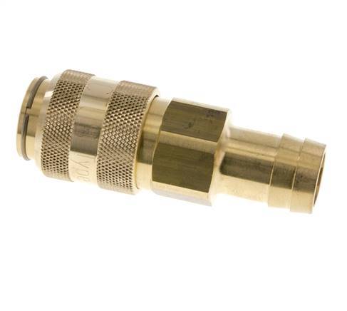 Brass DN 15 Air Coupling Socket 25 mm Hose Pillar Double Shut-Off