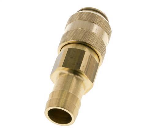 Brass DN 15 Air Coupling Socket 25 mm Hose Pillar Double Shut-Off