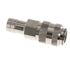 Nickel-plated Brass DN 15 Air Coupling Socket 25 mm Hose Pillar Double Shut-Off