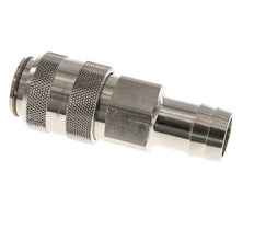 Nickel-plated Brass DN 15 Air Coupling Socket 25 mm Hose Pillar Double Shut-Off