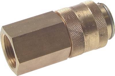 Brass DN 19 Air Coupling Socket G 1 inch Female Double Shut-Off