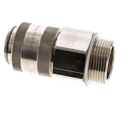 Nickel-plated Brass DN 19 Air Coupling Socket G 1 1/4 inch Male Double Shut-Off