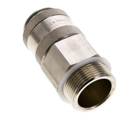 Nickel-plated Brass DN 19 Air Coupling Socket G 1 1/4 inch Male Double Shut-Off