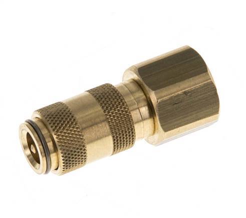 Brass DN 2.7 (Micro) Air Coupling Socket G 1/8 inch Female Double Shut-Off