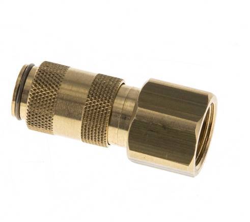 Brass DN 2.7 (Micro) Air Coupling Socket G 1/8 inch Female Double Shut-Off