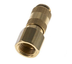 Brass DN 2.7 (Micro) Air Coupling Socket G 1/8 inch Female Double Shut-Off