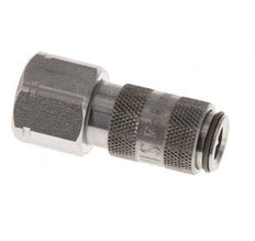 Stainless Steel 316L DN 2.7 (Micro) Air Coupling Socket G 1/8 inch Female Double Shut-Off