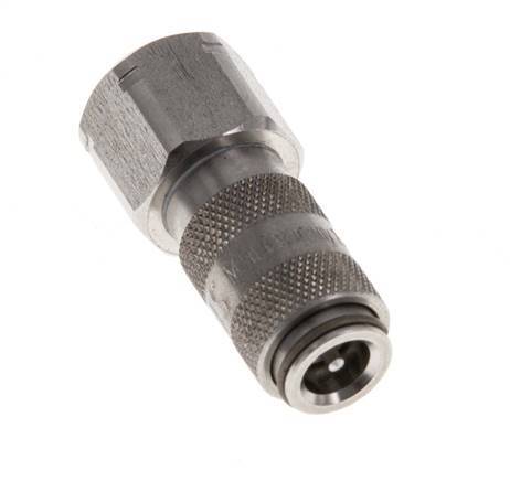 Stainless Steel 316L DN 2.7 (Micro) Air Coupling Socket G 1/8 inch Female Double Shut-Off