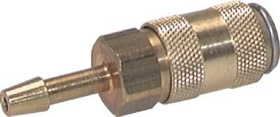 Brass DN 2.7 (Micro) Air Coupling Socket 5 mm Hose Pillar