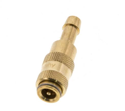 Brass DN 2.7 (Micro) Air Coupling Socket 5 mm Hose Pillar Double Shut-Off