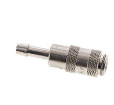 Nickel-plated Brass DN 2.7 (Micro) Air Coupling Socket 4 mm Hose Pillar Double Shut-Off