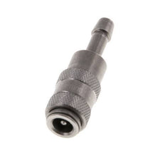 Stainless steel DN 2.7 (Micro) Air Coupling Socket 4 mm Hose Pillar Double Shut-Off