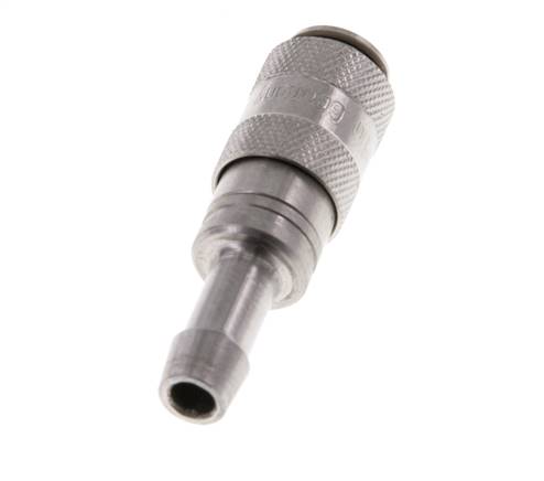 Stainless Steel 316L DN 2.7 (Micro) Air Coupling Socket 4 mm Hose Pillar Double Shut-Off