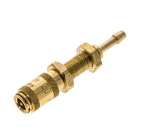 Brass DN 2.7 (Micro) Air Coupling Socket 3 mm Hose Pillar Bulkhead Double Shut-Off