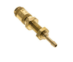 Brass DN 2.7 (Micro) Air Coupling Socket 3 mm Hose Pillar Bulkhead Double Shut-Off