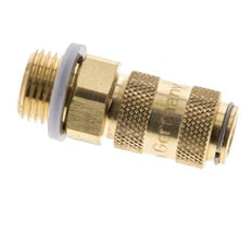 Brass DN 2.7 (Micro) Air Coupling Socket G 1/8 inch Male Double Shut-Off