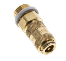 Brass DN 2.7 (Micro) Air Coupling Socket G 1/8 inch Male Double Shut-Off