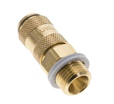 Brass DN 2.7 (Micro) Air Coupling Socket G 1/8 inch Male Double Shut-Off