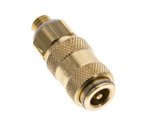 Brass DN 2.7 (Micro) Air Coupling Socket M5 Male Double Shut-Off
