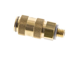 Brass DN 2.7 (Micro) Air Coupling Socket M5 Male Double Shut-Off