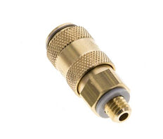 Brass DN 2.7 (Micro) Air Coupling Socket M5 Male Double Shut-Off