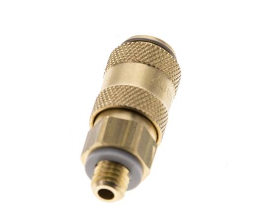 Brass DN 2.7 (Micro) Air Coupling Socket M5 Male Double Shut-Off