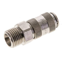 Nickel-plated Brass DN 2.7 (Micro) Air Coupling Socket G 1/8 inch Male Double Shut-Off