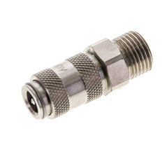 Nickel-plated Brass DN 2.7 (Micro) Air Coupling Socket G 1/8 inch Male Double Shut-Off