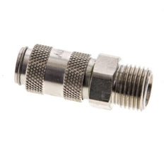 Nickel-plated Brass DN 2.7 (Micro) Air Coupling Socket G 1/8 inch Male Double Shut-Off