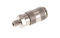 Nickel-plated Brass DN 2.7 (Micro) Air Coupling Socket M5 Male Double Shut-Off