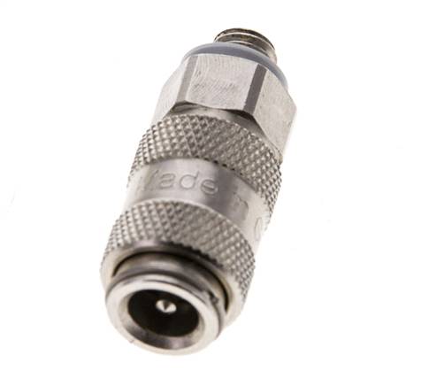 Nickel-plated Brass DN 2.7 (Micro) Air Coupling Socket M5 Male Double Shut-Off