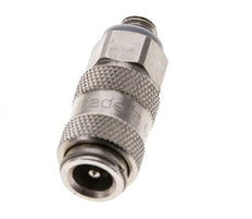 Nickel-plated Brass DN 2.7 (Micro) Air Coupling Socket M5 Male Double Shut-Off
