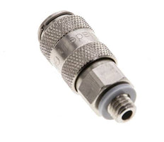 Nickel-plated Brass DN 2.7 (Micro) Air Coupling Socket M5 Male Double Shut-Off