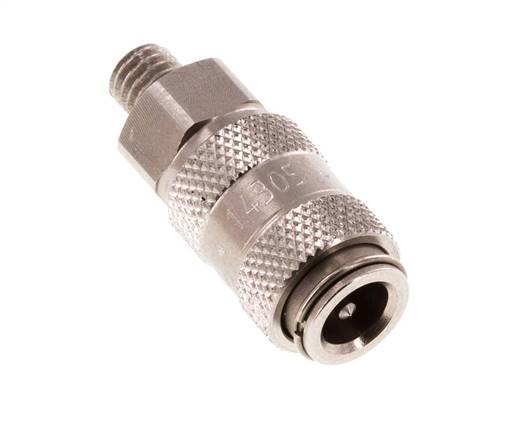Stainless steel DN 2.7 (Micro) Air Coupling Socket G 1/8 inch Male Double Shut-Off