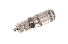 Nickel-plated Brass DN 2.7 (Micro) Air Coupling Socket 3x4.3 mm Union Nut Double Shut-Off