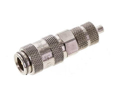 Nickel-plated Brass DN 2.7 (Micro) Air Coupling Socket 3x4.3 mm Union Nut Double Shut-Off
