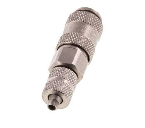 Stainless steel DN 2.7 (Micro) Air Coupling Socket 3x4.3 mm Union Nut