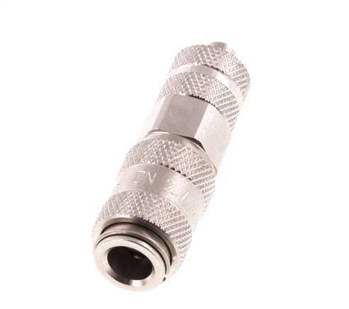 Stainless steel DN 2.7 (Micro) Air Coupling Socket 4x6 mm Union Nut