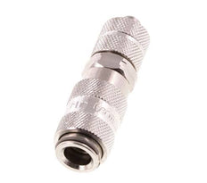 Stainless Steel 316L DN 2.7 (Micro) Air Coupling Socket 4x6 mm Union Nut Double Shut-Off