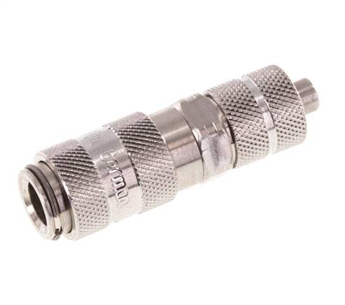 Stainless Steel 316L DN 2.7 (Micro) Air Coupling Socket 4x6 mm Union Nut Double Shut-Off