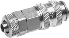 Stainless steel 306L DN 2.7 (Micro) Air Coupling Socket 4x6 mm Union Nut Double Shut-Off