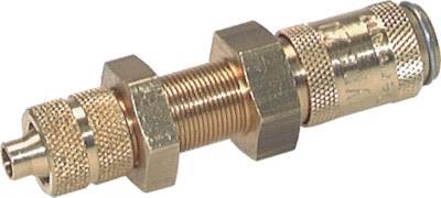 Brass DN 2.7 (Micro) Air Coupling Socket 3x4.3 mm Union Nut Bulkhead