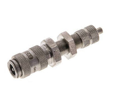 Stainless steel DN 2.7 (Micro) Air Coupling Socket 3x4.3 mm Union Nut Bulkhead Double Shut-Off